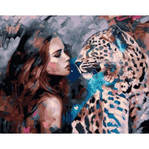 Картина по номерам "Женщина и ягуар"