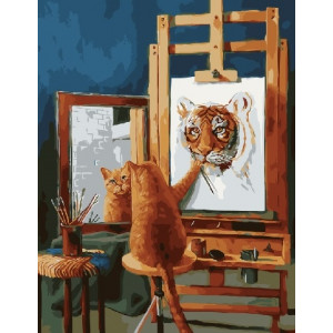 Картина по номерам "Котячий художник"