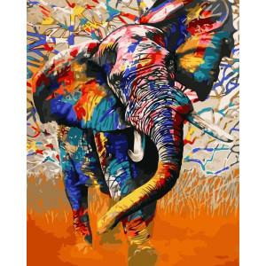 Картина по номерам "Красочный слон"