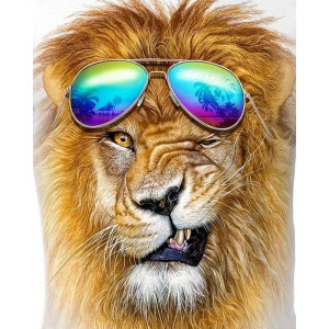 Картина по номерам "Лев із окулярами"
