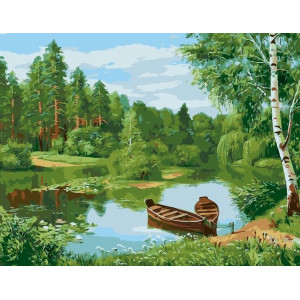Картина по номерам "Пристань у реки"