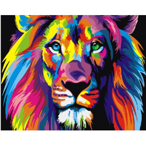 Картина по номерам "Радужный лев"