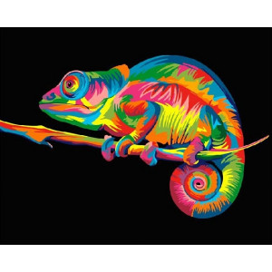 Картина по номерам "Радужный хамелеон"