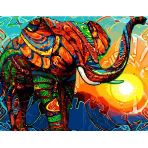 Картина по номерам "Слон с узорами"