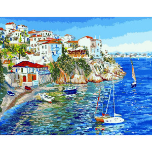 Картина по номерам "Белые домики Греции"