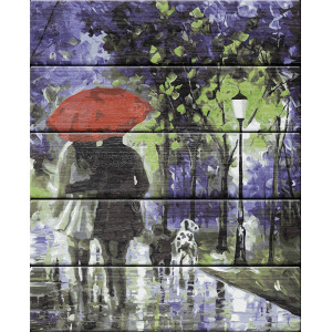 Картина по номерам "Под красным зонтом"