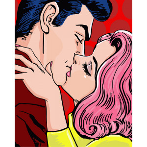 Картина по номерам "ПоцілунокПоп-арт"