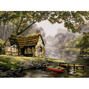 Картина по номерам "У рибальському селі"