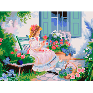 Картина по номерам "В цветущем саду"