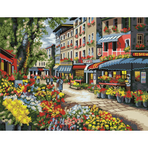 Картина по номерам "Цветочный рынок"
