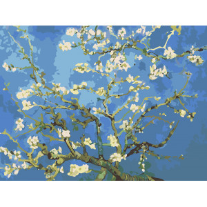 Картина по номерам "Цветущие ветки миндаля"