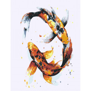 Картина по номерам "Золотые рыбки"