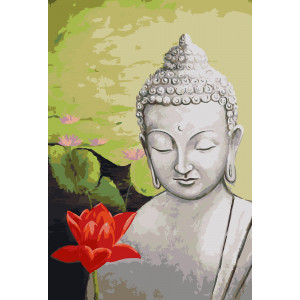 Картина по номерам "Будда и красный Лотос"