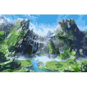 Картина по номерам "Водопад в тропиках"
