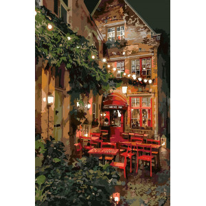 Картина по номерам "Вечернее кафе в Брюгге"