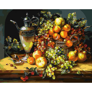 Картина по номерам "Живописный натюрморт с виноградом"