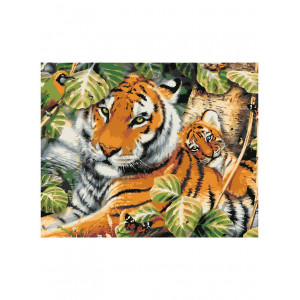 Картина по номерам "Тигр и тигренок"