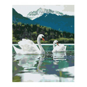 Картина по номерам "Лебеді на озері"