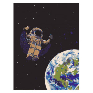 Картина по номерам "космонавт на орбіті"