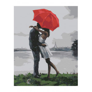 Картина по номерам "Любовь в Париже"