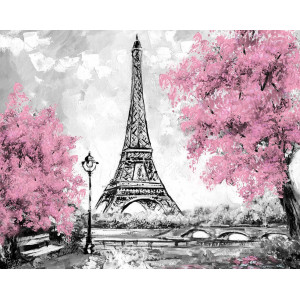 Картина по номерам "Эйфелева башня в цвету"