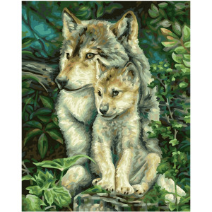 Картина по номерам "Мама-волчица"