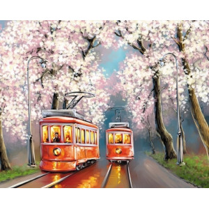 Картина по номерам "Романтика весенних трамваев"