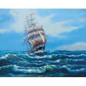 Картина по номерам "Корабль с белыми парусами"
