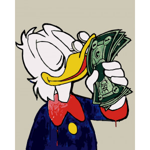 Картина по номерам "Дональд Дак и деньги"