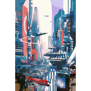 Картина по номерам "Город будущего"