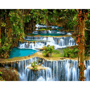 Картина по номерам "Тропічний водоспад"