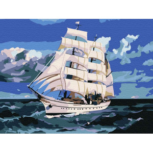 Картина по номерам "Корабль в море"