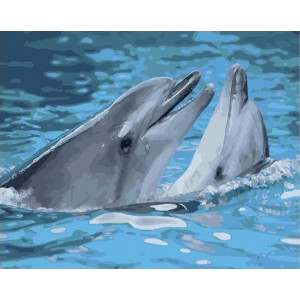 Картина по номерам "Игры дельфинов"
