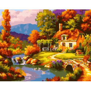 Картина по номерам "Золота осінь у селі"