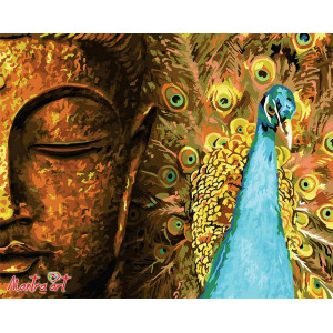 Картина по номерам "Будда з павлином"