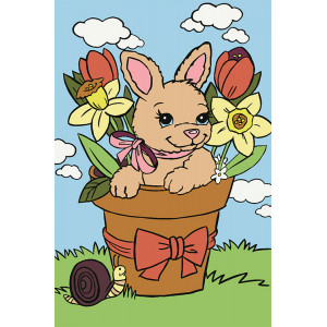 Картина по номерам "Кролик в вазе"