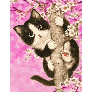Картина по номерам "Весенний котенок"