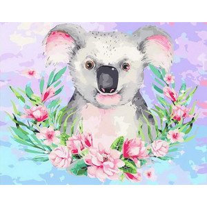 Картина по номерам "Цветочная коала"