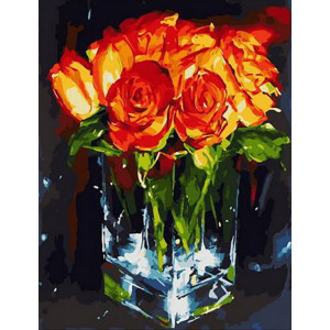 Картина по номерам "Вогняні троянди"