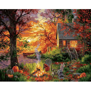 Картина по номерам "Заміська осінь"