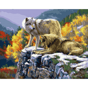 Картина по номерам "Волки в осеннем лесу"