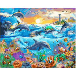 Картина по номерам "Красочное море"
