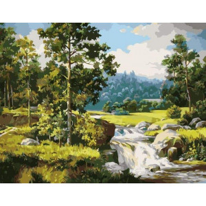 Картина по номерам "Біля лісової річки"