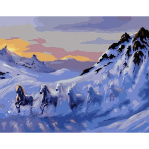 Картина по номерам "Лавина лошадей"