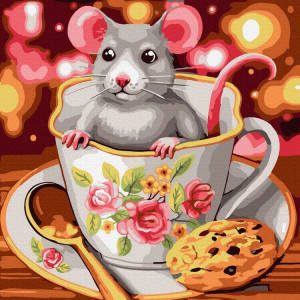 Картина по номерам "Мишка в чашці"