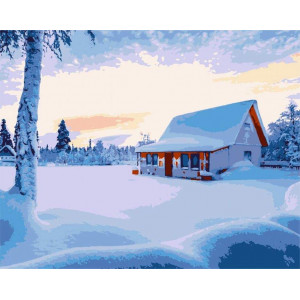 Картина по номерам "Дом зимой"