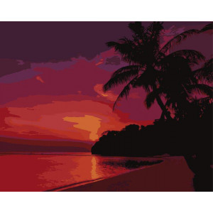 Картина по номерам "Закат на пляже"
