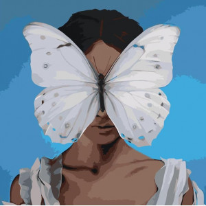 Картина по номерам "Девушка-бабочка"