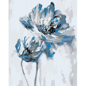 Картина по номерам "Голубые цветы"