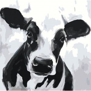 Картина по номерам "Черно-белая корова"